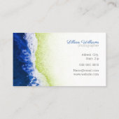 Kunstmatige blauwe oceaangolven Groene Glitter Bea Visitekaartje (Achterkant)