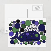Kunstmatige blauwe snuitwalvis Abstracte kunst Briefkaart (Voorkant / Achterkant)