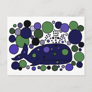 Kunstmatige blauwe snuitwalvis Abstracte kunst Briefkaart