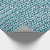 Kunstmatige Blauwgroen blauwe groene zigzag Stripe Cadeaupapier (Hoek)