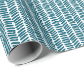 Kunstmatige Blauwgroen Blauwe Groene Zigzag Stripe Cadeaupapier (Rol Hoek)
