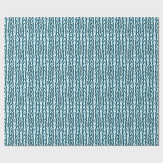 Kunstmatige Blauwgroen Blauwe Groene Zigzag Stripe Cadeaupapier (Vlak)