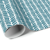 Kunstmatige Blauwgroen Blauwe Groene Zigzag Stripe Cadeaupapier (Rol Hoek)