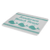 Kunstmatige Blauwgroen blauwe walvis en golven Bla Snijplank (Hoek)