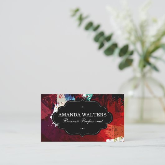 Kunstmatige borstelachtergrond visitekaartje (Staand voorkant)