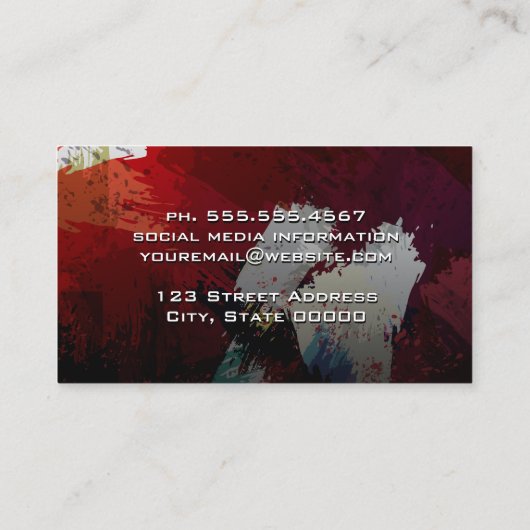 Kunstmatige borstelachtergrond visitekaartje (Achterkant)