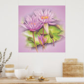 Kunstmatige botanische poster in water (Keuken)