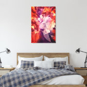 Kunstmatige Bourgogne Floral Abstracte schilderije Canvas Afdruk (Insitu (Slaapkamer))