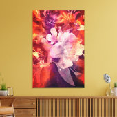 Kunstmatige Bourgogne Floral Abstracte schilderije Canvas Afdruk (Insitu (Woonkamer))
