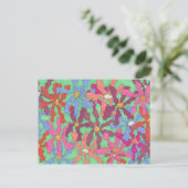 Kunstmatige Briefkaart Retro Flowers (Staand voorkant)