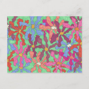 Kunstmatige Briefkaart Retro Flowers