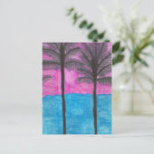 Kunstmatige Briefkaart Waterverf Palm Trees (Staand voorkant)