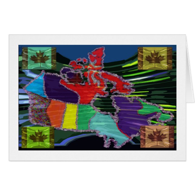 Kunstmatige Canadese Kaart en MapleLeaf (Voorkant Horizontaal)
