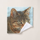 Kunstmatige Cartoon Stijl tabby Cat RB Bad Handdoek (Wasdoekje)