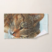 Kunstmatige Cartoon Stijl tabby Cat RB Bad Handdoek (Handdoek)