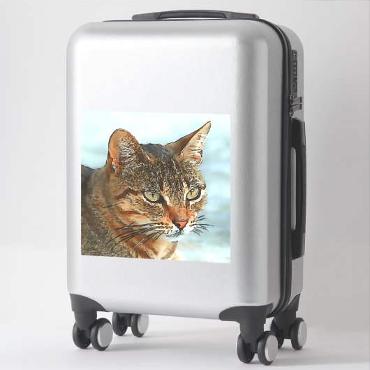 Kunstmatige Cartoon Stijl tabby Cat RB Sticker (Koffer)