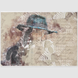 Kunstmatige collage 11-Girl 20x30-deklaagpapier Tissuepapier