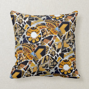 Kunstmatige collage van Broken Tiles-Brown Kussen