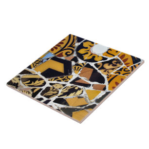 Kunstmatige collage van Broken Tiles-Brown Tegeltje