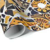 Kunstmatige collage van gebroken Tegels-Bruin Blau Cadeaupapier (Rol Hoek)