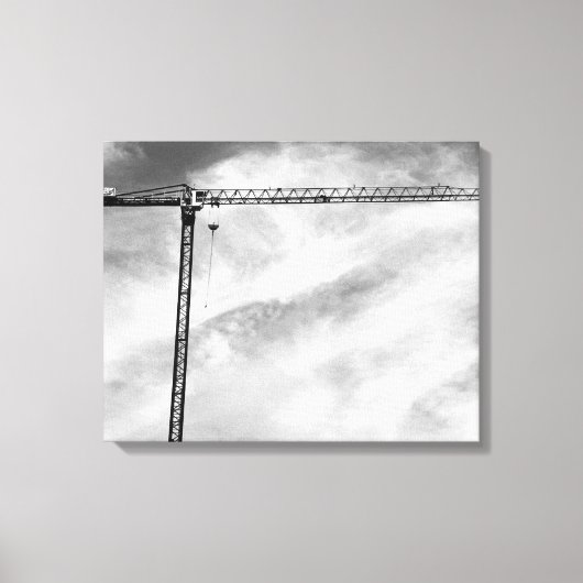 Kunstmatige constructie - kraan Zwart-wit foto Canvas Afdruk (Voorkant)