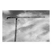 Kunstmatige constructie - kraan Zwart-wit foto Perfect Poster (Voorkant)