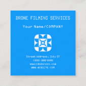 Kunstmatige cover blauw vierkante visitekaartje (Achterkant)