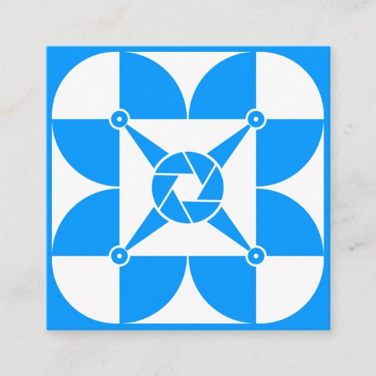 Kunstmatige cover blauw vierkante visitekaartje (Voorkant)