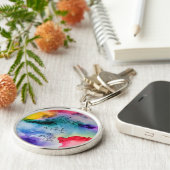 Kunstmatige Creatieve Splashes van de Waterverf Sleutelhanger (Zijkant)