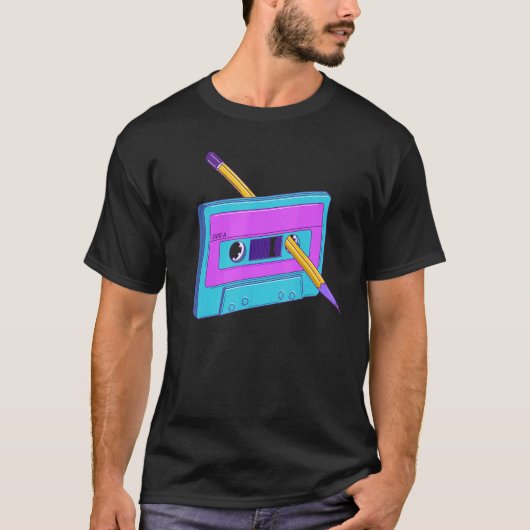 Kunstmatige dampgolfkleppen Synthwave-vormen 80 T-shirt (Voorkant)