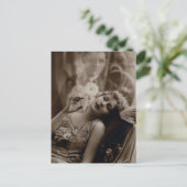 Kunstmatige deco-Briefkaart voor vrouwen die roken Briefkaart (Staand voorkant)