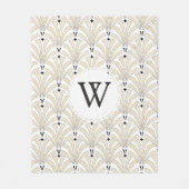 Kunstmatige deco Classy Cream & Black Palmettos ui Fleece Deken (Voorkant)