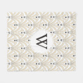 Kunstmatige deco Classy Cream & Black Palmettos ui Fleece Deken (Voorkant (Horizontaal))