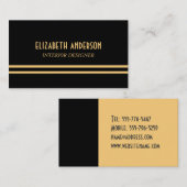 Kunstmatige deco-stijlvolle lijnen - Goud en zwart Visitekaartje (Voorkant / Achterkant)