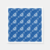 Kunstmatige deco-vlinder, kobalt blauw en wit servet (Voorkant)