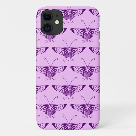 Kunstmatige deco-vlinder met stijfheid - paars en  Case-Mate iPhone case (Achterkant)