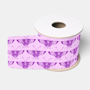 Kunstmatige deco-vlinder met stijfheid - paars en grosgrain lint