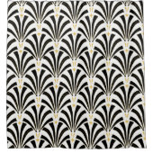 Kunstmatige deco- zwart-witpalmettos uit de jaren douchegordijn (Voorkant)