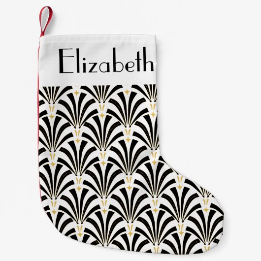 Kunstmatige deco-zwart-witte palmettos uit de jare kleine kerstsok (Voorkant)