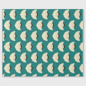 Kunstmatige decoderende bloemen en Blauwgroen kuns Cadeaupapier (Vlak)