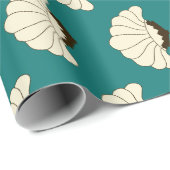 Kunstmatige decoderende bloemen en Blauwgroen kuns Cadeaupapier (Rol Hoek)