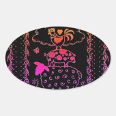 KUNSTMATIGE DIERENSCHAPEN, PIG, ROOSTER OVALE STICKER (Voorkant)