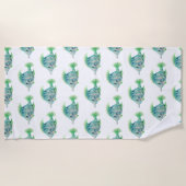 Kunstmatige dierlijke Waterverf Blauwe Tropische v Strandlaken (Voorkant)