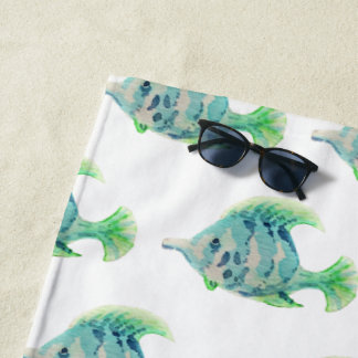 Kunstmatige dierlijke Waterverf Blauwe Tropische v Strandlaken