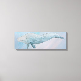 Kunstmatige dierlijke Waterverf Blauwe walvis Canvas Afdruk