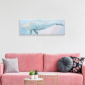 Kunstmatige dierlijke Waterverf Blauwe walvis Canvas Afdruk (Insitu (Woonkamer))