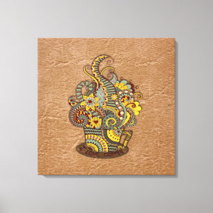 Kunstmatige doodle tekenkunst canvas afdruk