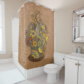 Kunstmatige doodle tekenkunst douchegordijn (In situ)