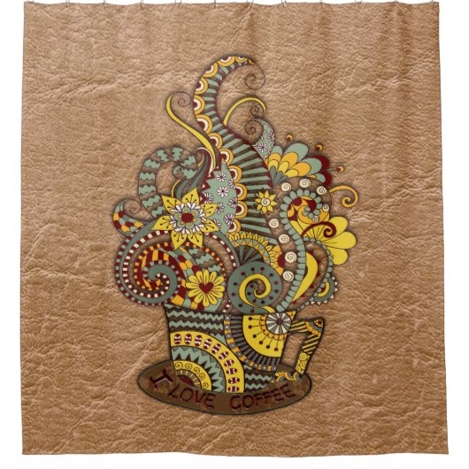 Kunstmatige doodle tekenkunst douchegordijn (Voorkant)