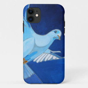 Kunstmatige duif omtrek kunst in Cerulean Blue Case-Mate iPhone Case